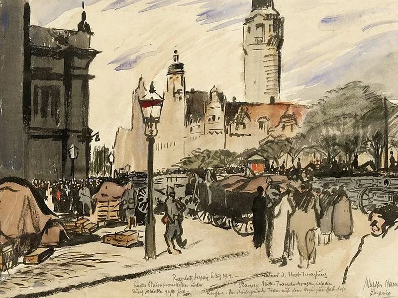 1873-Julius Walter Hammer - Piazza a Lipsia
